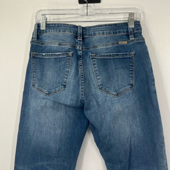 KanCan Mid-Rise Leopard Patch Skinny Jeans - Picture 6 of 8